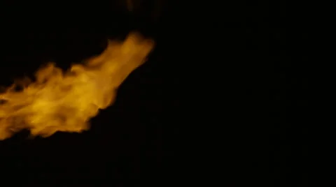 Flame jet isolated on black background Stock Footage 43213641