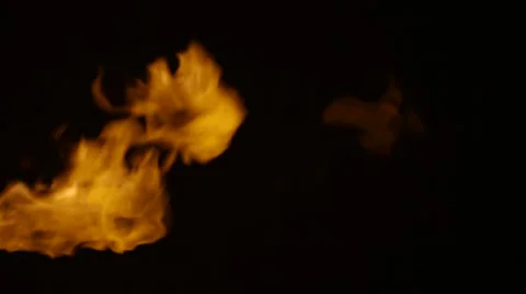Flame jet isolated on black background Stock Footage 43213683