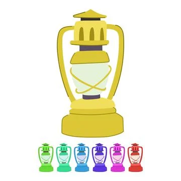 Flame kerosene lamp vector cartoon graphic Illustration