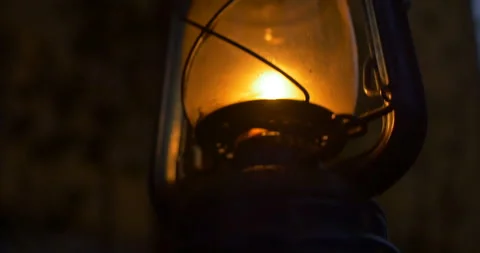 Flame Lamp in Night Stock Footage 139228823