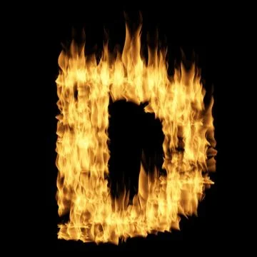 Flame letter D 스톡 일러스트