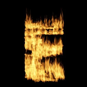 Flame letter E Stock Illustration