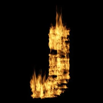 Flame letter J Stock Illustration
