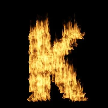 Flame letter K Stock Illustration