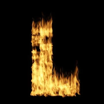 Flame letter L Stock Illustration