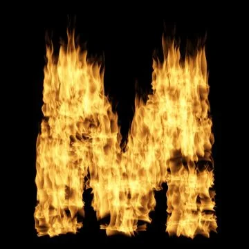 Flame letter M Stock Illustration