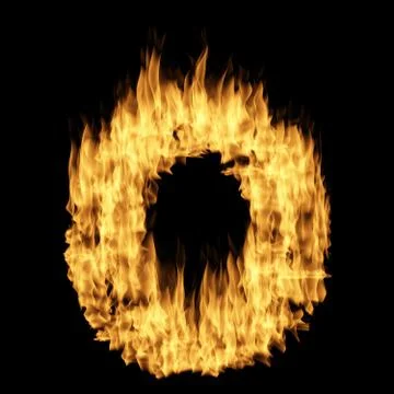 Flame letter O Stock Illustration