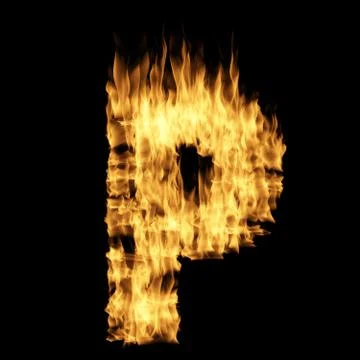 Flame letter P Stock Illustration