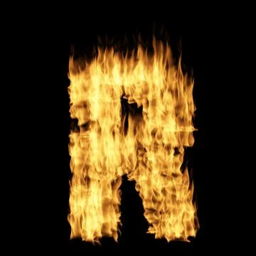 Flame letter R Stock Illustration
