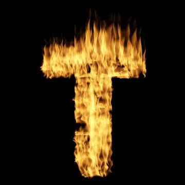Flame letter T Stock Illustration