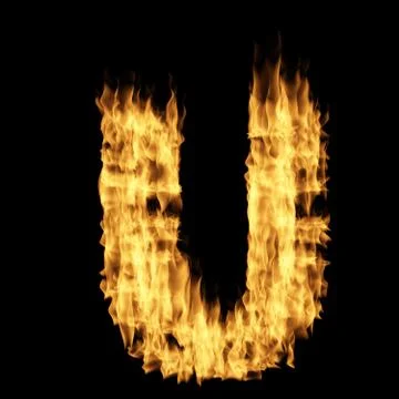 Flame letter U Stock Illustration