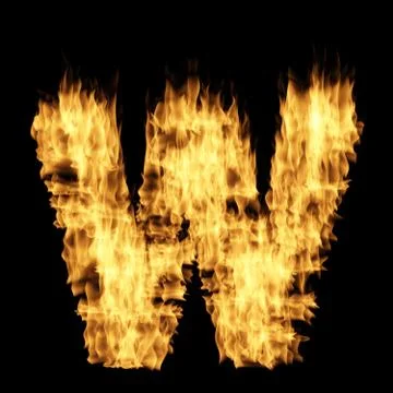 Flame letter W Stock Illustration
