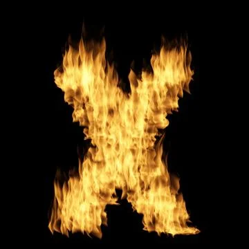 Flame letter X Stock Illustration