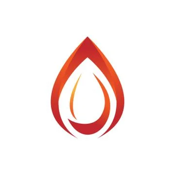 Flame Line Fire Element Emblem Symbol Stock Illustration