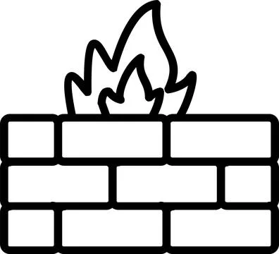 Flame Line Icon Design Stock Illustration
