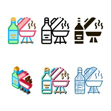 Flame liquid for bbq icon vector edition outline Stock Illustration