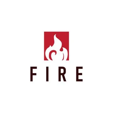 Flame logo symbol burning fire design with simple minimalist concept brand .. Stock Illustration