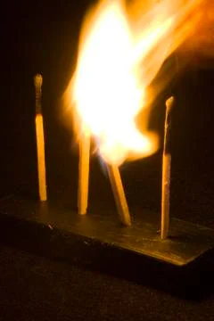 Flame of matches Stock Photos