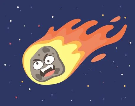 Flame Meteorite Asteroid Vector Illustration Illustrazione stock