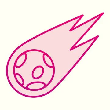 Flame meteorite line icon. Asteroid, space meteor. Astronomy vector design Illustrazione stock