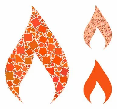 Flame Mosaic Icon of Trembly Elements Stock Illustration