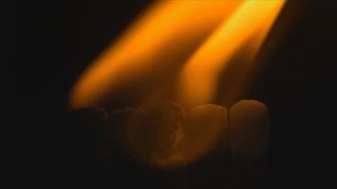 Flame from multiple match heads macro Stock Photos