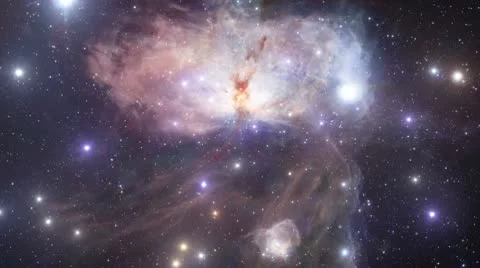 Flame Nebula Space Travel 01 Stock Footage