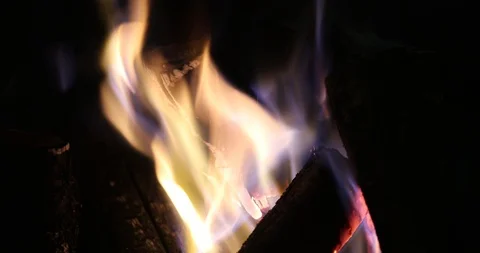 Flame of a night fire. Stock Footage 116902884