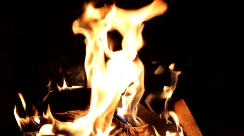 Flame in the night Video stock 64053801