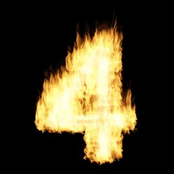 Flame number Four Stock Illustration