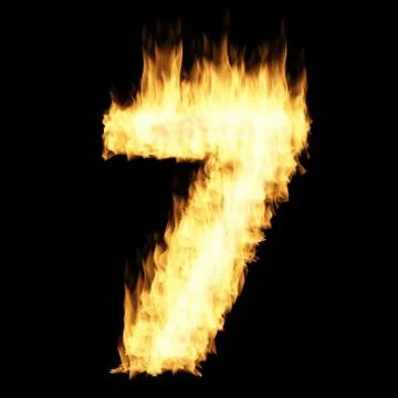 Flame number Seven Stock Illustration