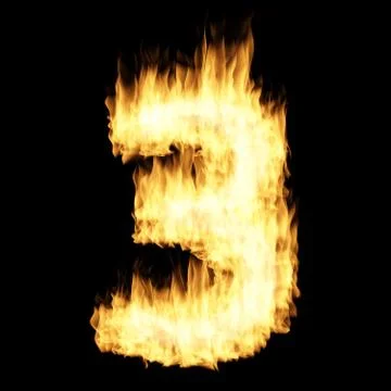 Flame number Three Stock Illustration