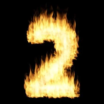 Flame number Two Stock Illustration