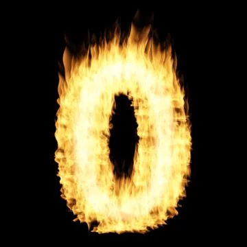 Flame number Zero Stock Illustration