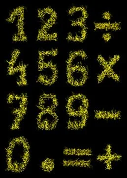 Flame Numbers Cutout Stock Photos