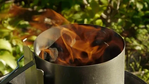 Flame from Outdoor Grill Video stock 79504837