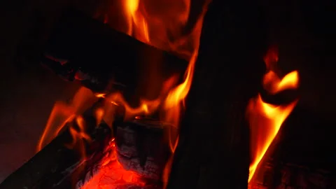 Flame in the oven for baking pizza. Stock Footage 196900042
