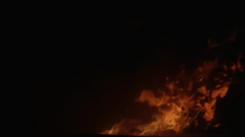 Flame pattern. Flames on black slow motion. Glowing flames on black slow motion Stock Footage 326347096