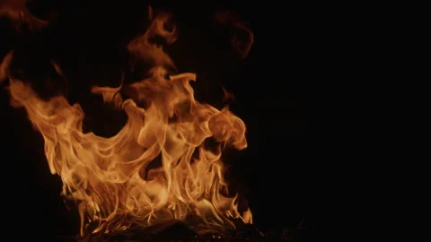 Flame pattern. Flames on black slow motion. Glowing flames on black slow motion Stock Footage 346686002