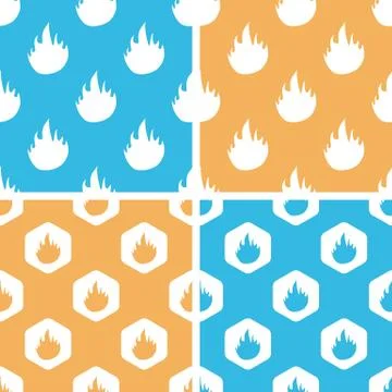 Flame pattern set, colored Stock Illustration