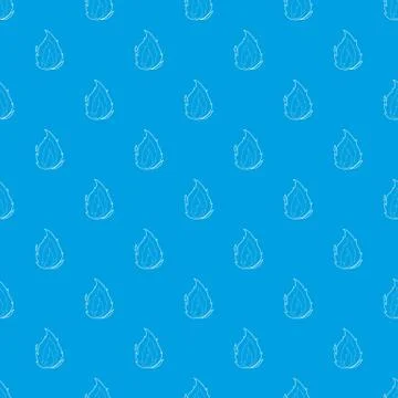 Flame pattern vector seamless blue Stock Illustration