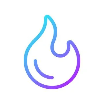 Flame pixel perfect gradient linear ui icon Stock Illustration