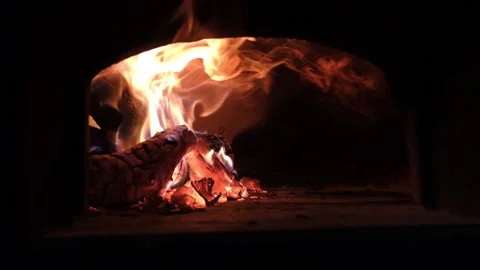Flame in a pizza oven Stock Footage 148080961