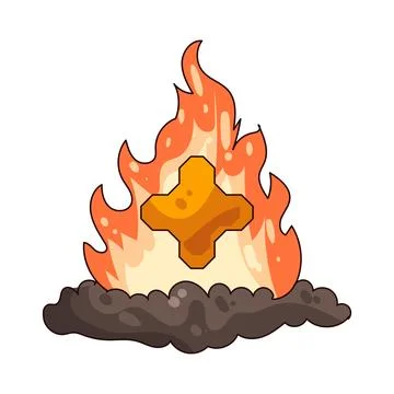 Flame with plus sign illustration 스톡 일러스트