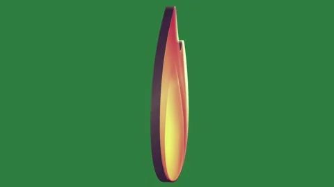 Flame Professional On Green Screen Chroma Key Background Stock Footage 338015681