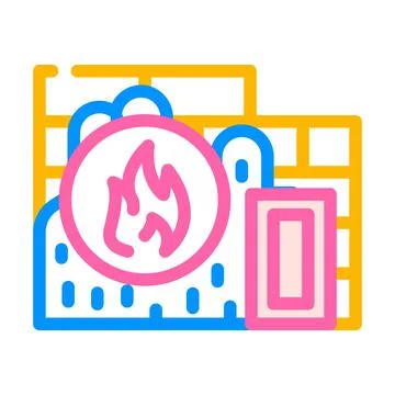 Flame proof building material color icon vector illustration Ilustración de archivo