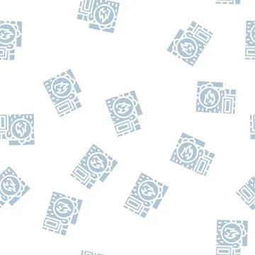 Flame proof building material glyph vector seamless pattern Illustrazione stock