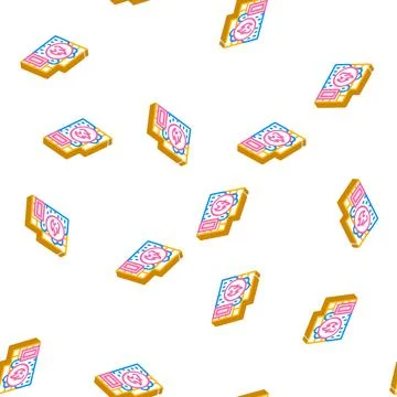 Flame proof building material isometric icon seamless pattern Stock Illustration