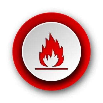 Flame red modern web icon on white background. Stock Illustration