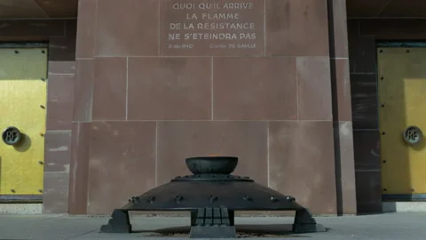Flame of Resistance, World War 2 memorial, Mont-Valerien Stock Footage 171190733